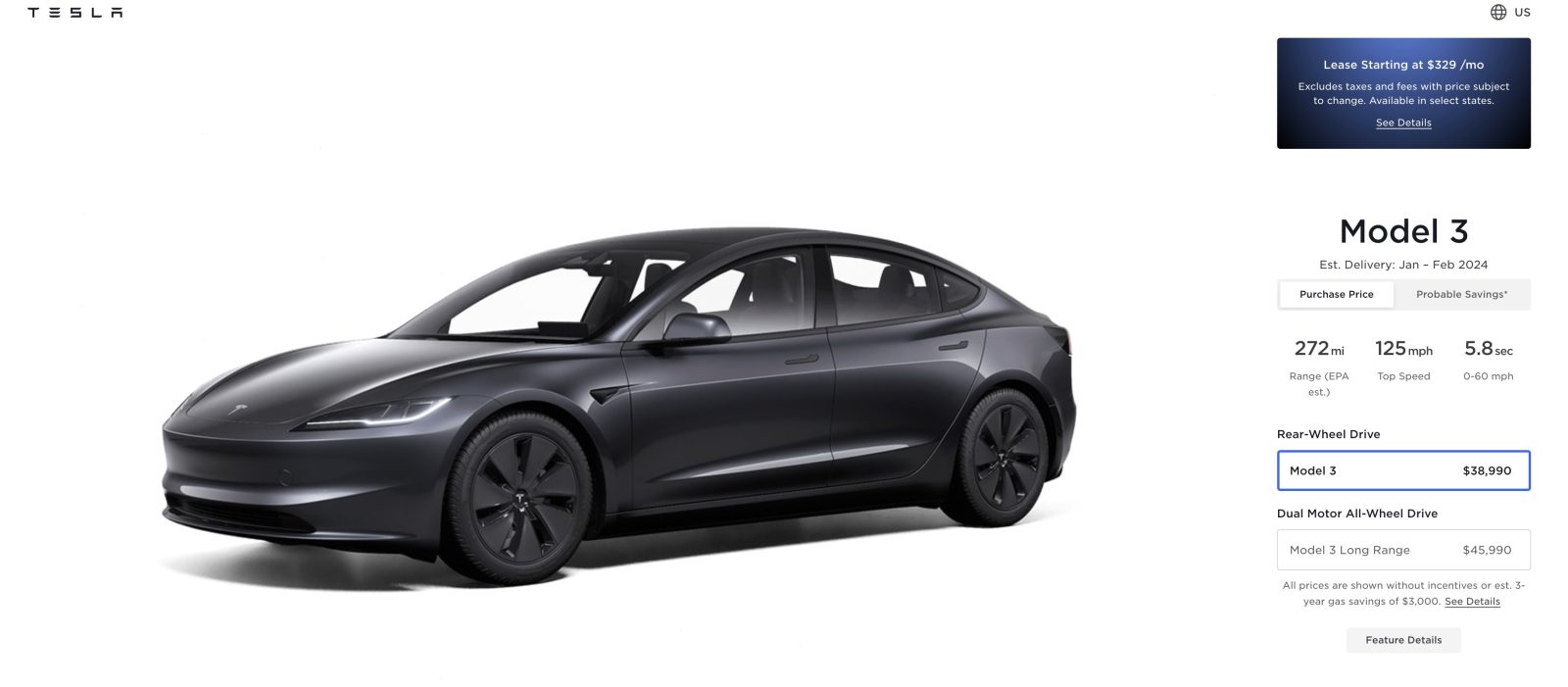 Tesla Model 3 Highland Now Available for Order in North America