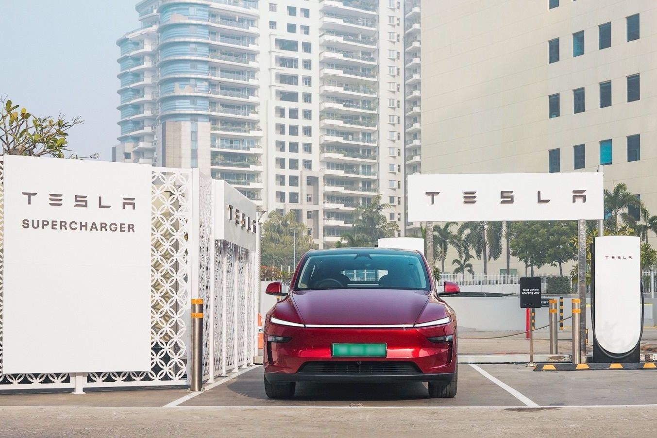 Tesla charging hub gurugram