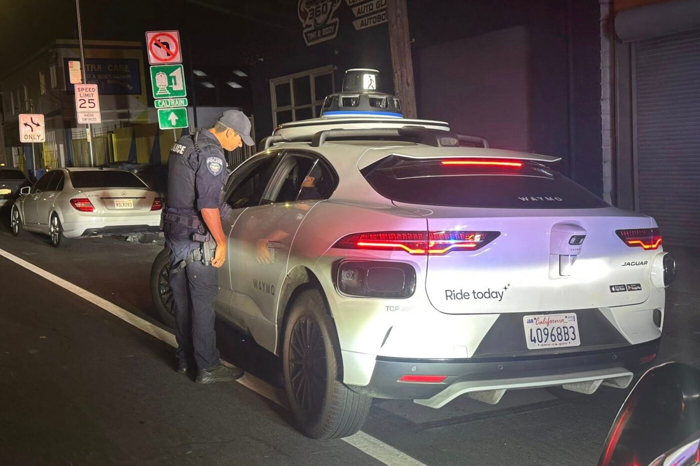 Waymo polizeikontrolle san bruno