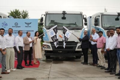 Tvs vms and montra electric rhino ev 4x2 tt flag off ceremony