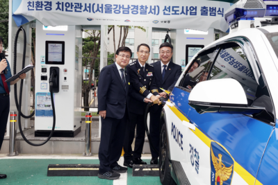 Gangnam police station hyundai ioniq police car