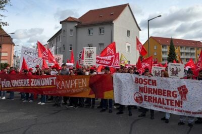 Protest gegen Kahlschlag im Bosch-Werk Nürnberg