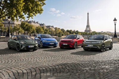 Vw e kleinwagen familie urban car family paris hintergrund background