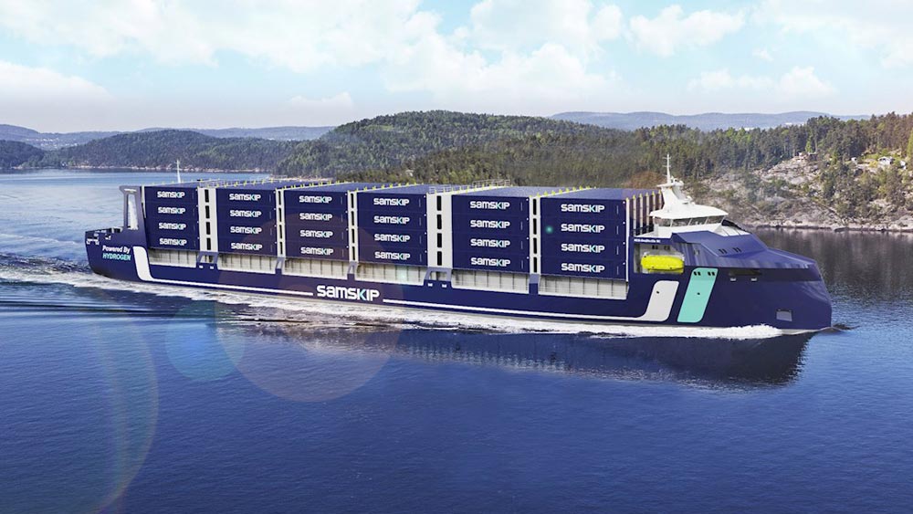 Porte-conteneurs électrique à pile hydrogène fournie par ABB