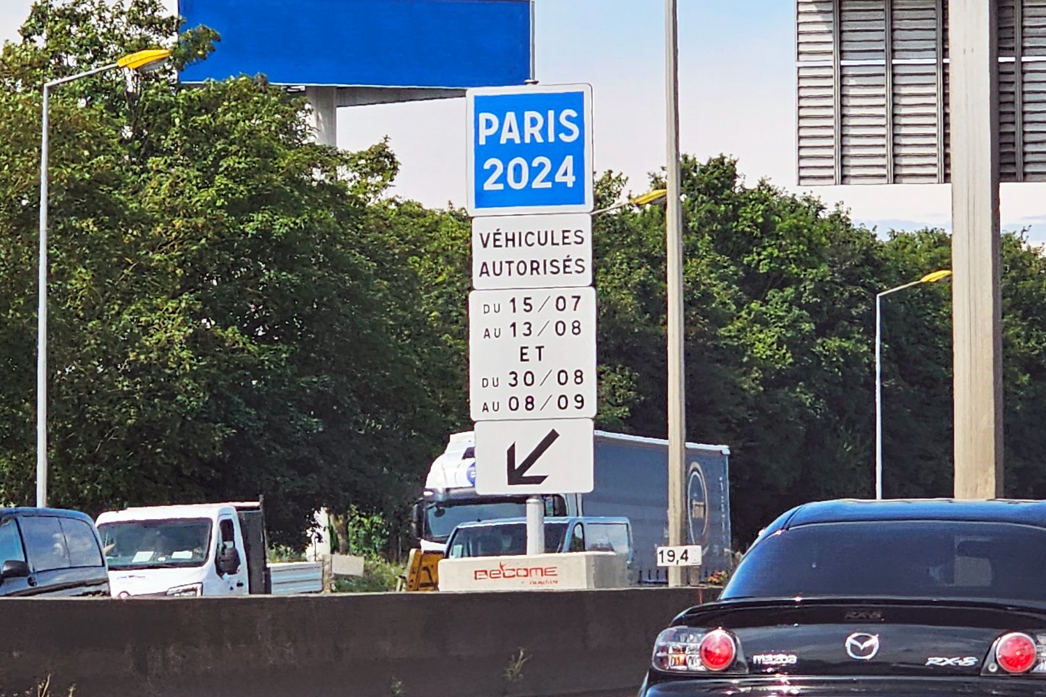 Voie réservée pour les JO 2024 amende