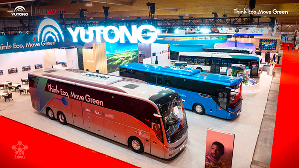 Autocars et autibus électriques Yutong au salon Busworld 2025
