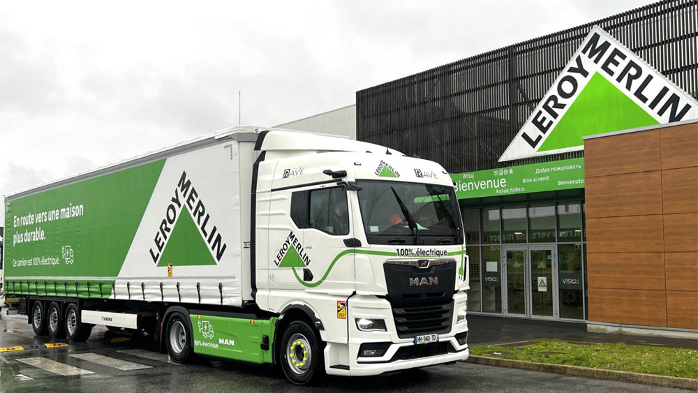 Tracteur routier électrique MAN eTGX pour Leroy Merlin