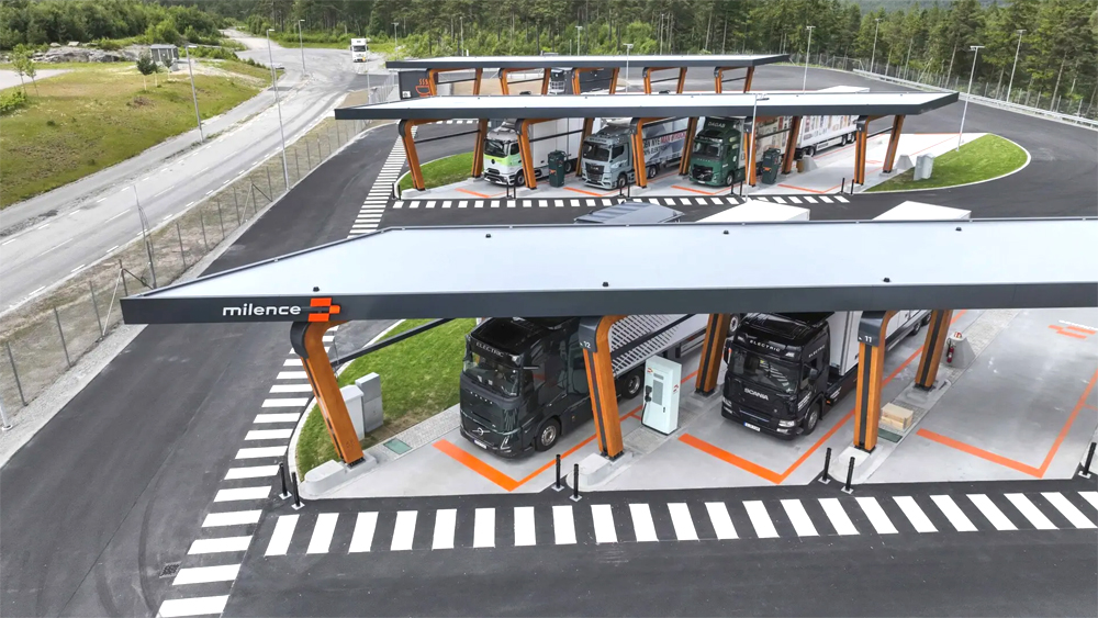 Station de recharge Milence pour poids lourds