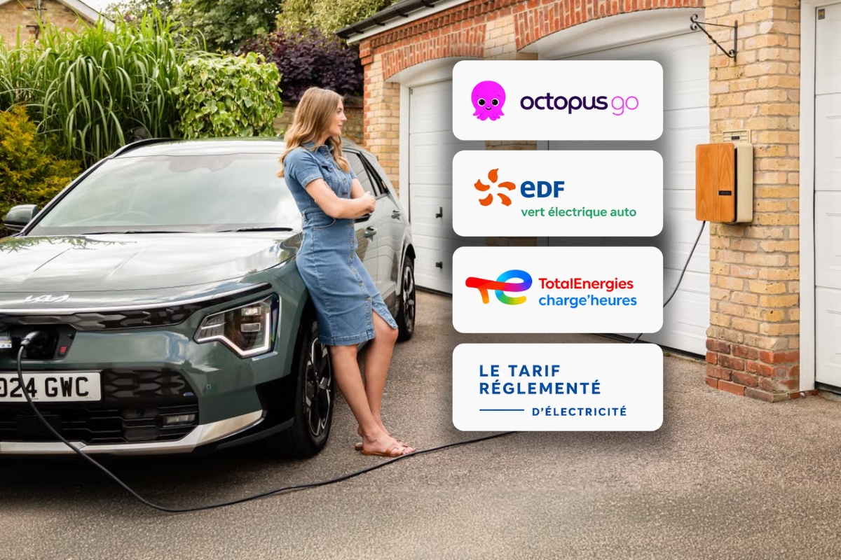 Recharge d'une voiture électrique à domicile et offres d'électricité Octopus, EDF, TotalEnergies