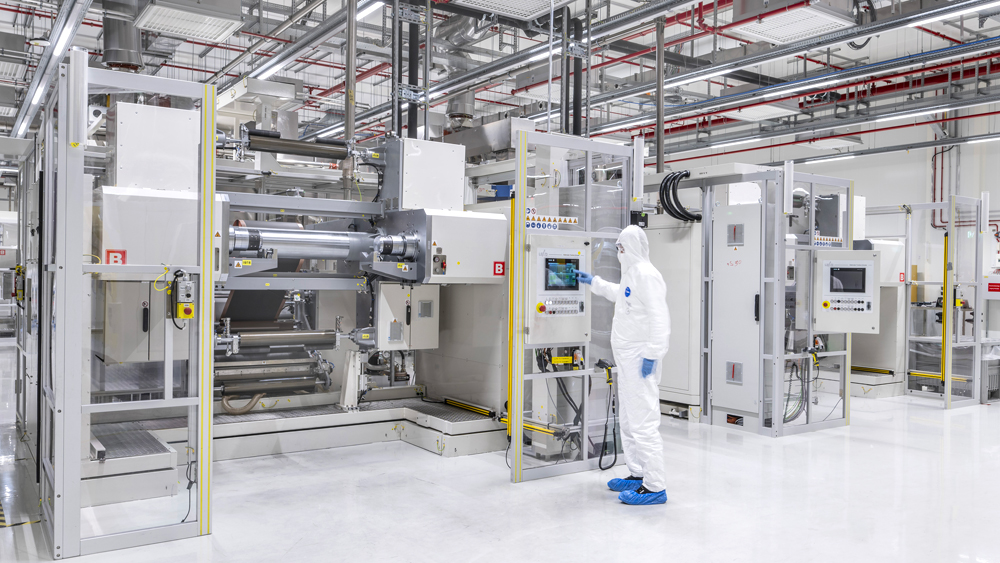 Usine de production de cellules de batteries